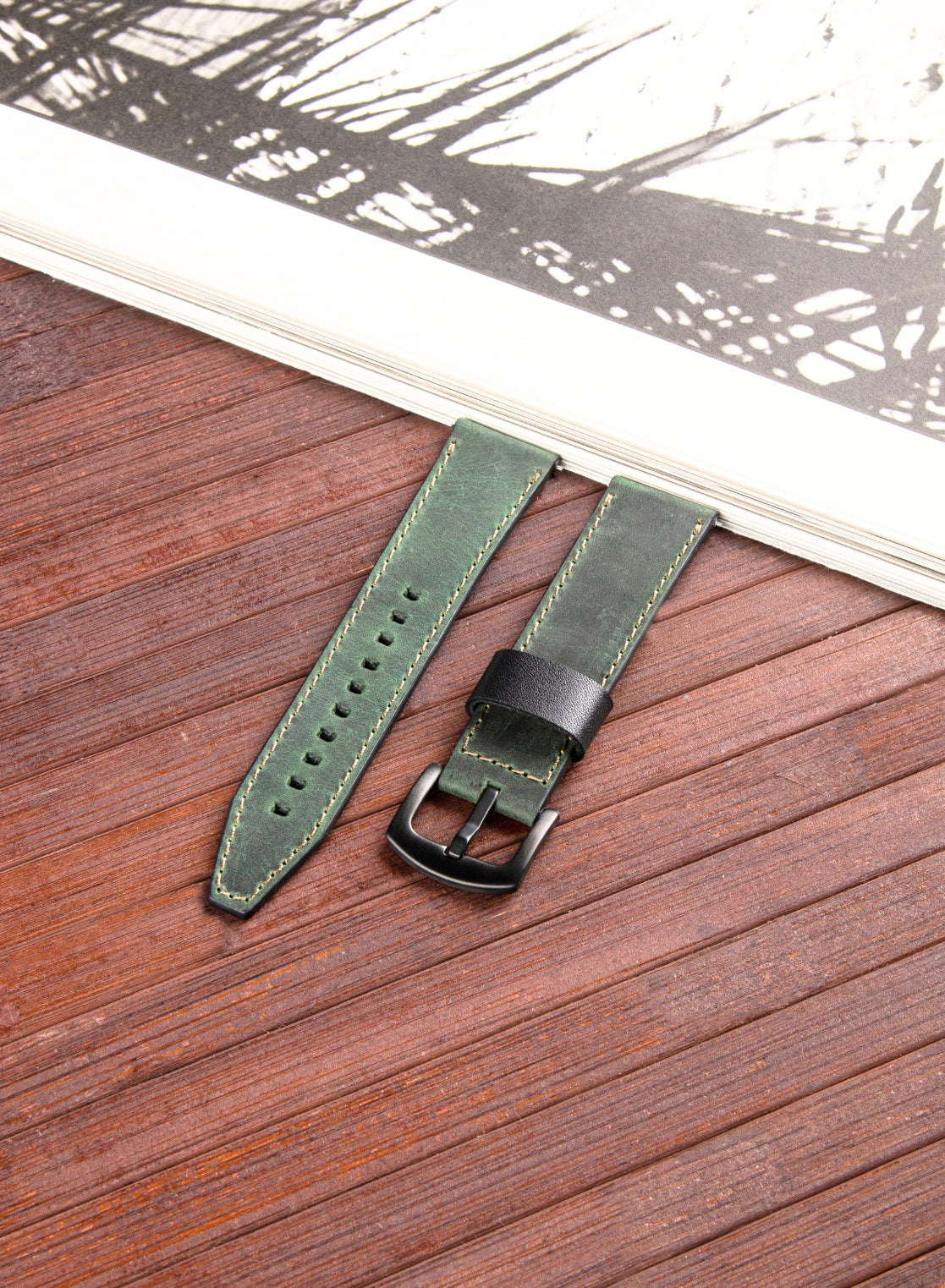 Garmin Watch Dissam Leather Strap - Green