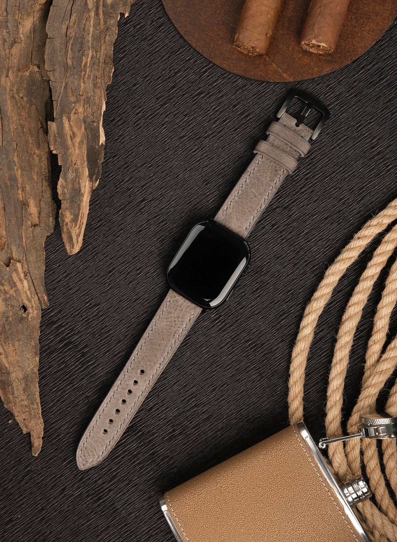 Apple Watch Tiana Leather Strap - Gray