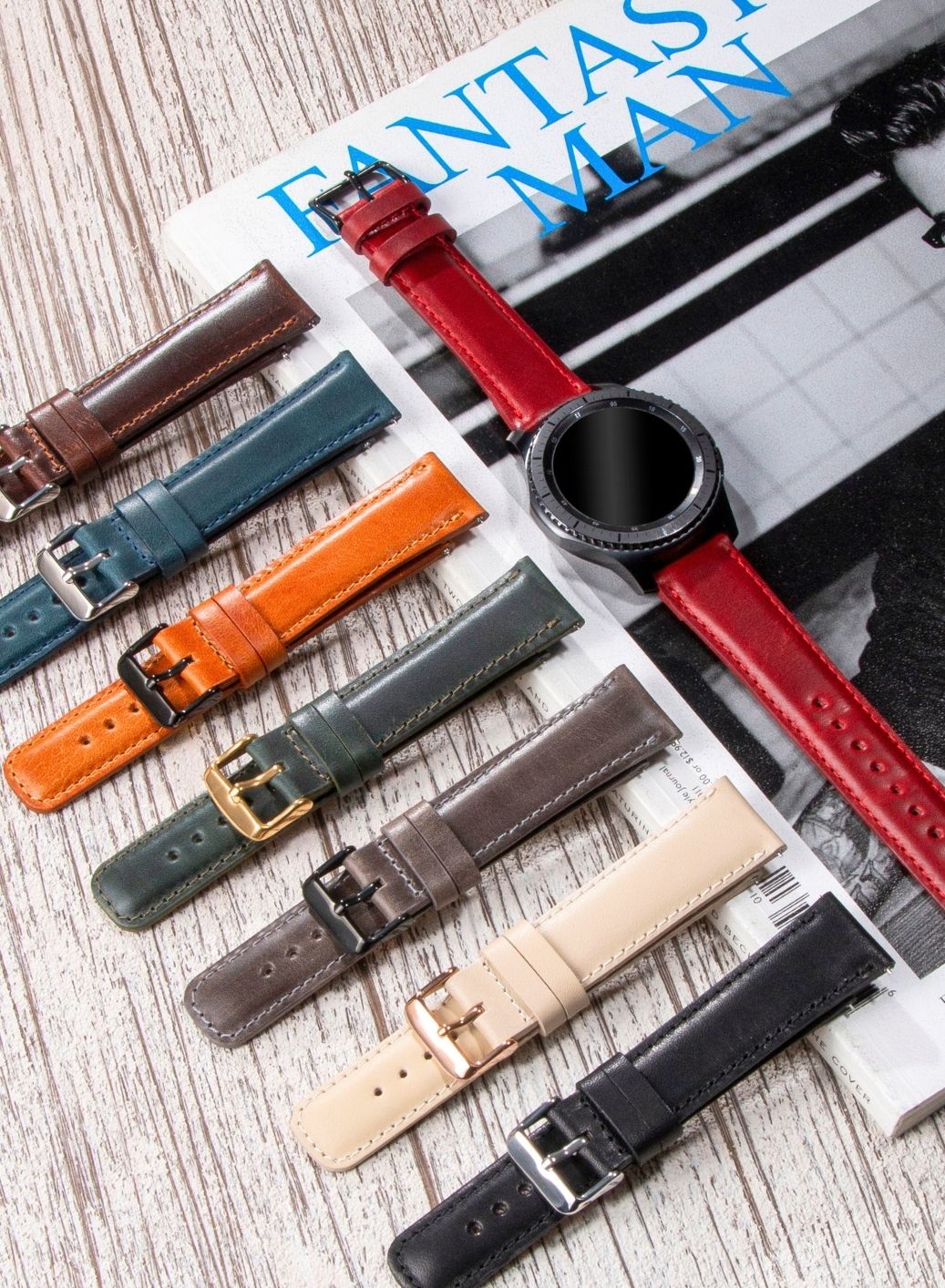 Samsung Watch Fullup Leather Strap - Red