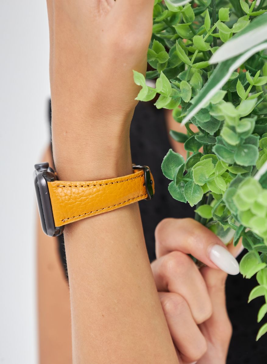 Apple Watch Pupi Leather Women Strap - Yellow