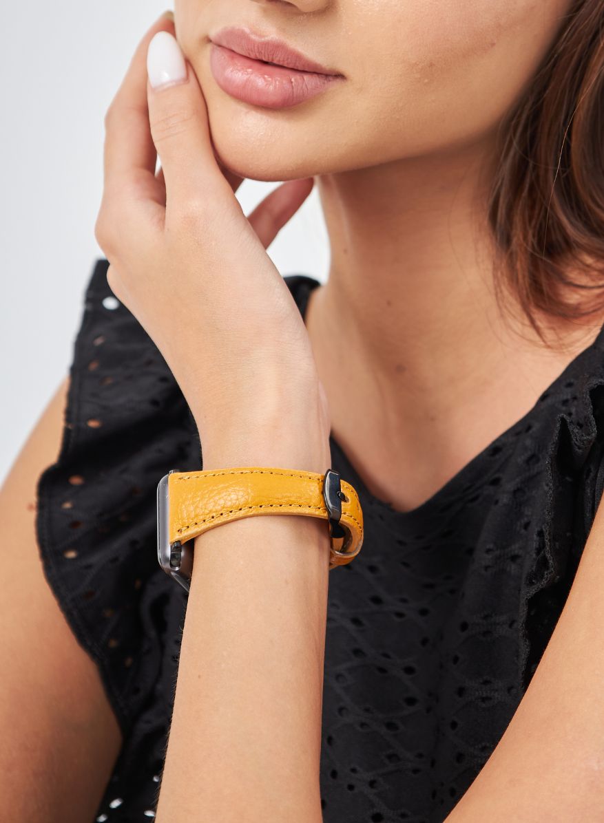 Apple Watch Pupi Leather Women Strap - Yellow