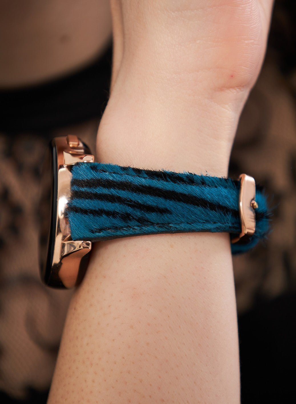 Vadiva Huawei Watch Women Leather Strap - Blue Zebra