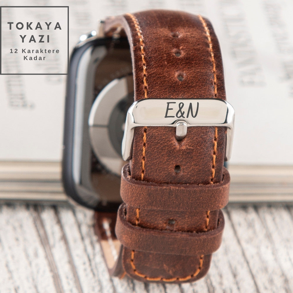 Apple Watch Deri Kordon Kahve - Fullup - vagave