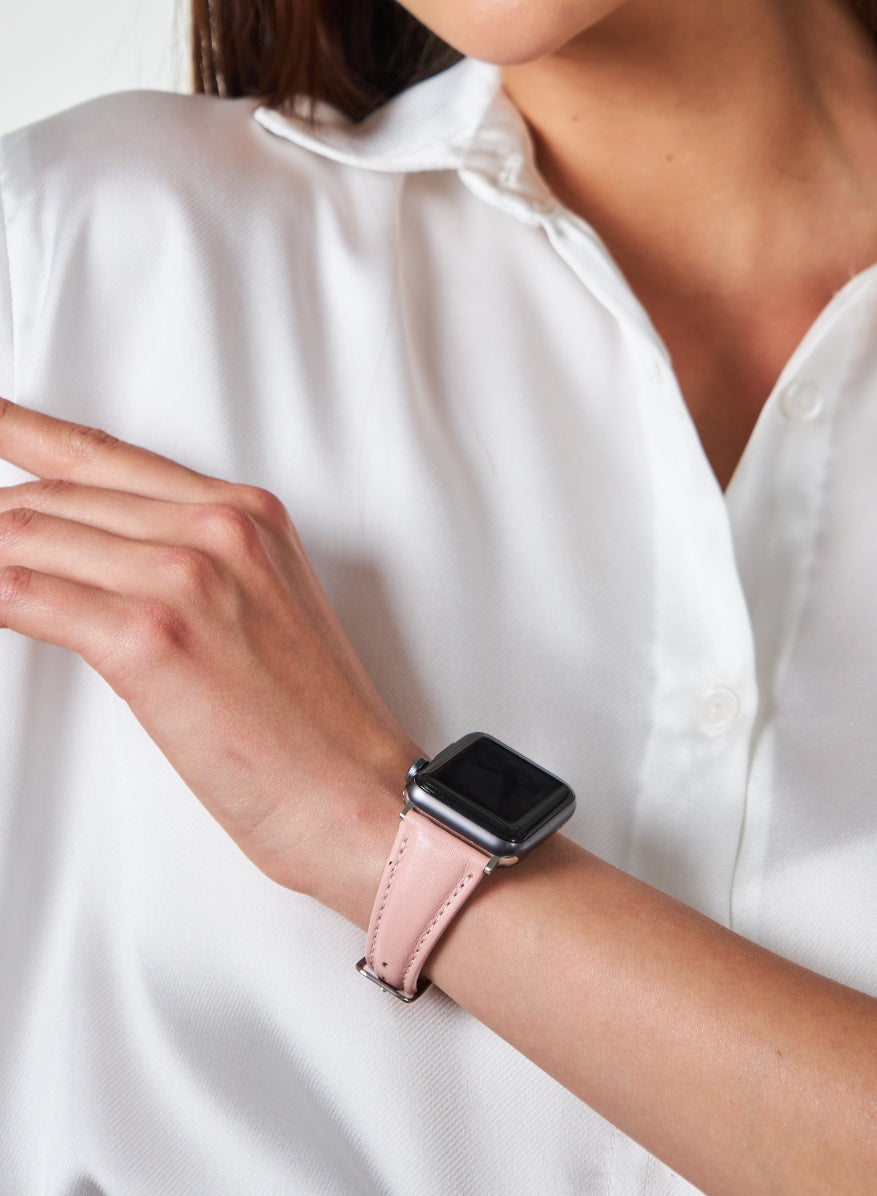 Apple Watch Kamhis Leather Women Strap - Pink