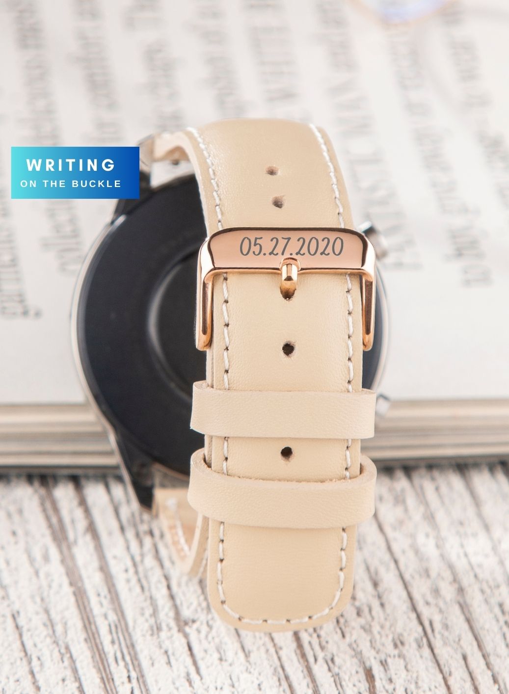 Garmin Watch Fullup Leather Strap - Beige