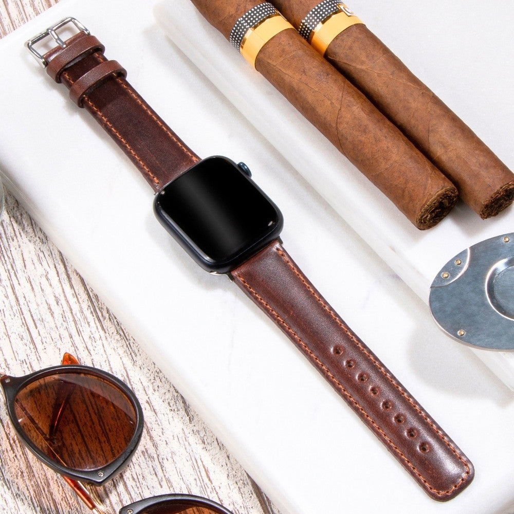 Apple Watch Deri Kordon Kahve - Fullup - vagave