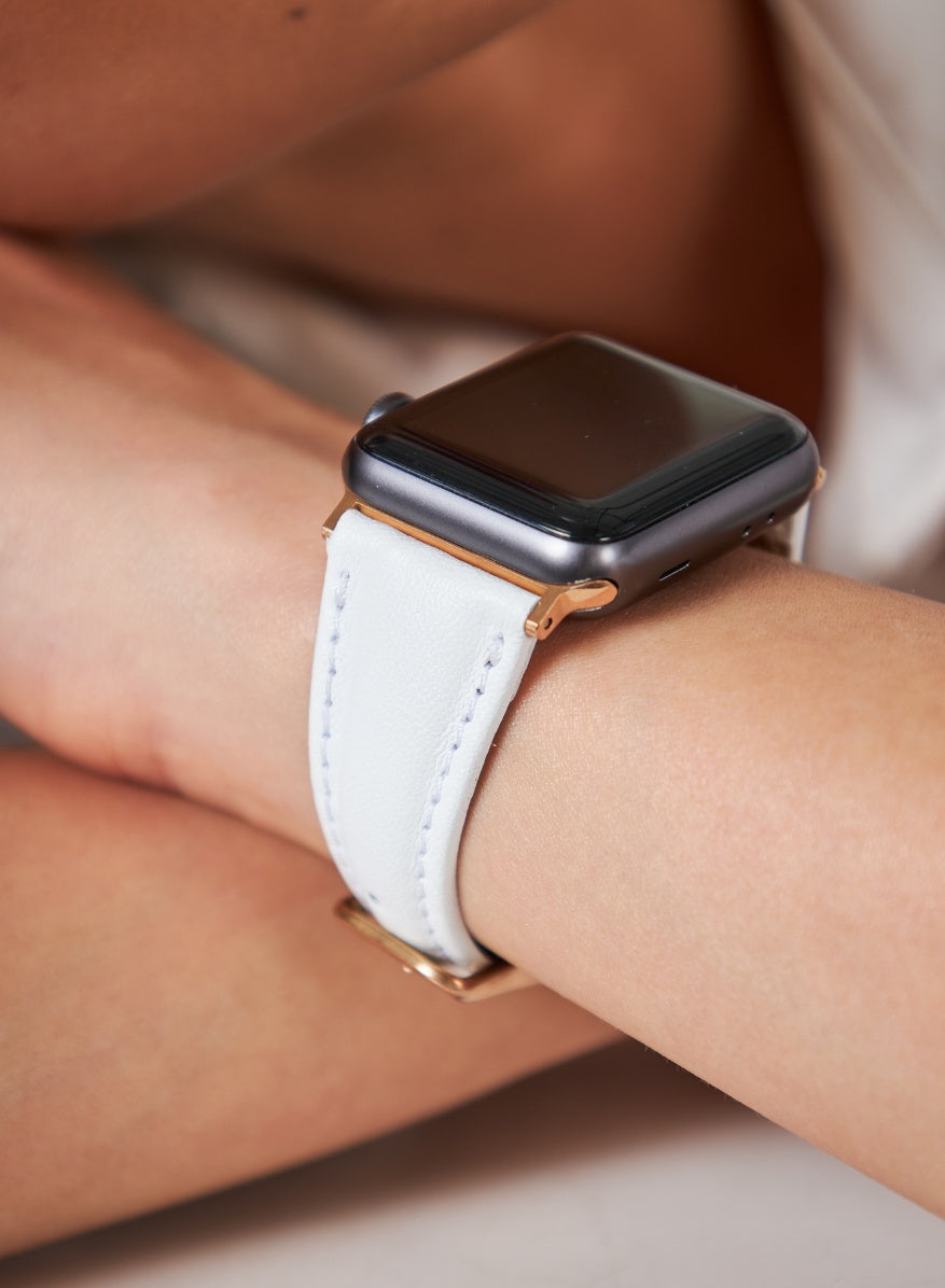 Apple Watch Kamhis Leather Women Strap - White