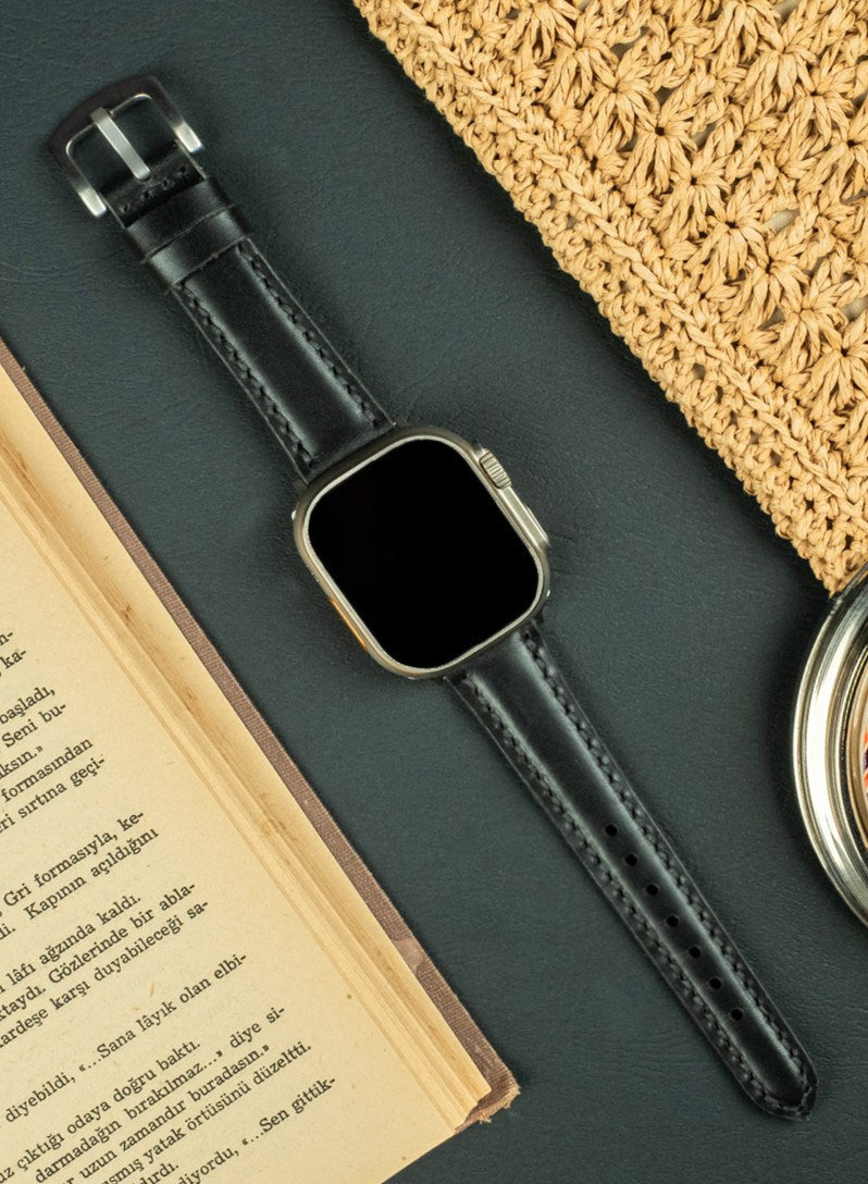Apple Watch Zuvart Leather Strap - Black