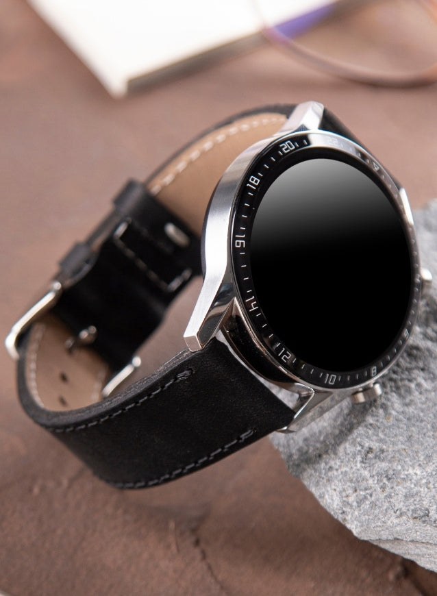 Garmin Watch Crazy Leather Strap - Black