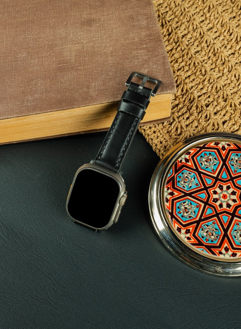 Apple Watch Zuvart Leather Strap - Black