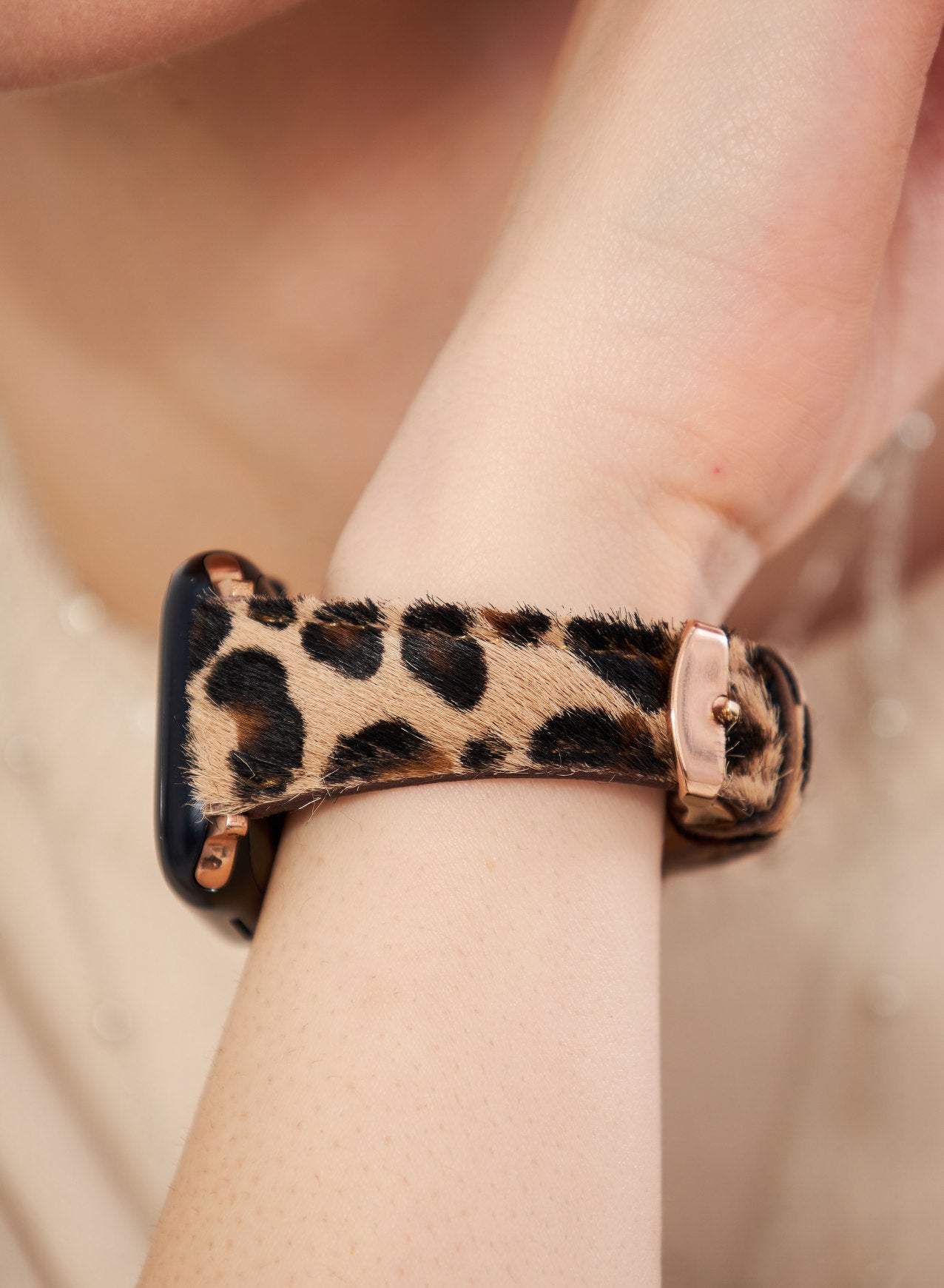 Apple Watch Vadiva Leather Women Strap - Brown Leopard