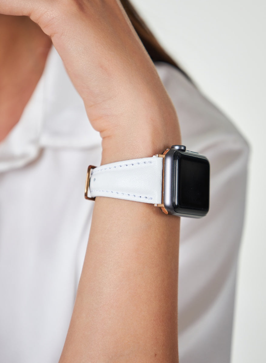 Apple Watch Kamhis Leather Women Strap - White