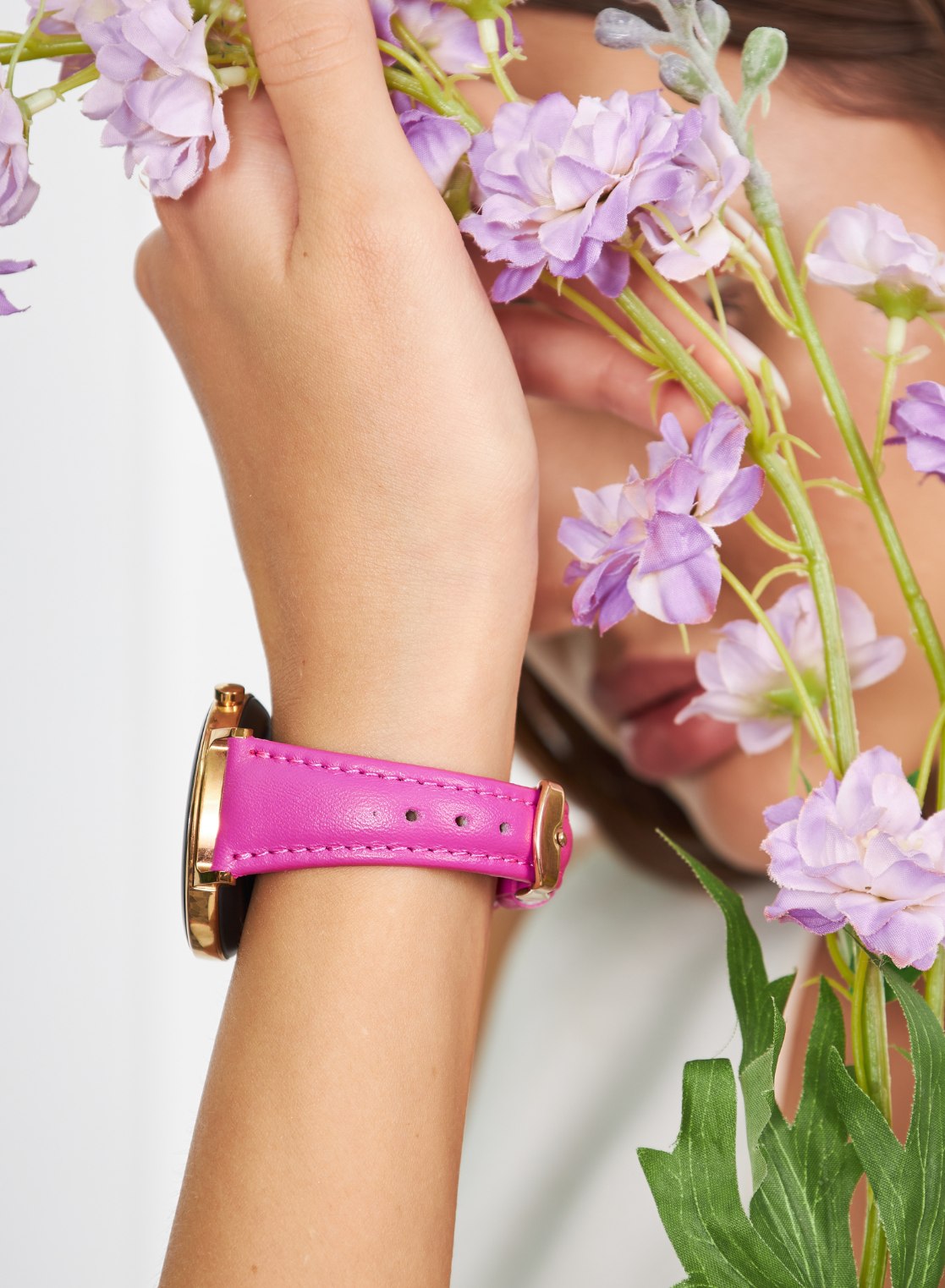 Kamhis Huawei Watch Women Leather Strap - Fuchsia