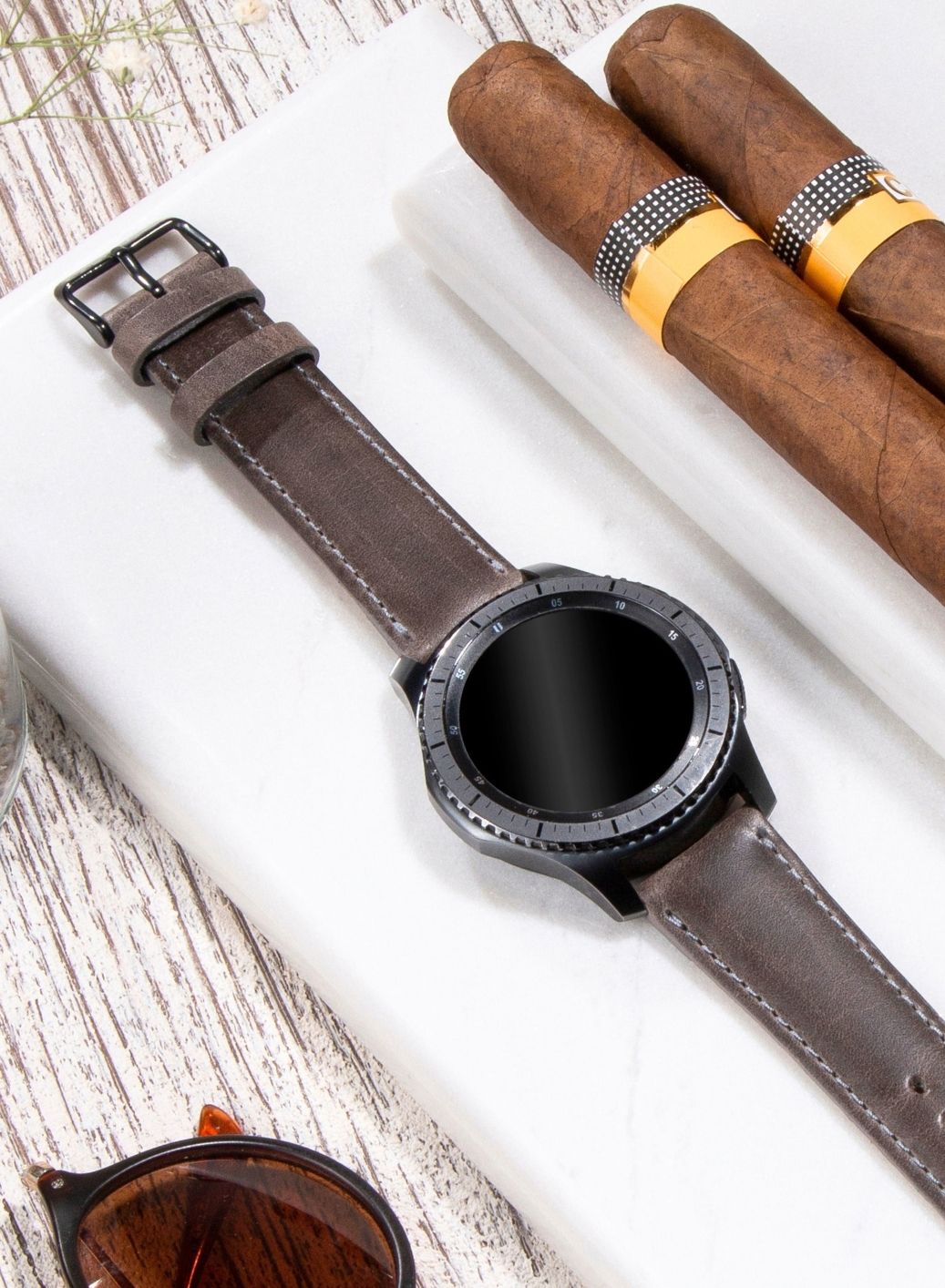 Garmin Watch Fullup Leather Strap - Gray
