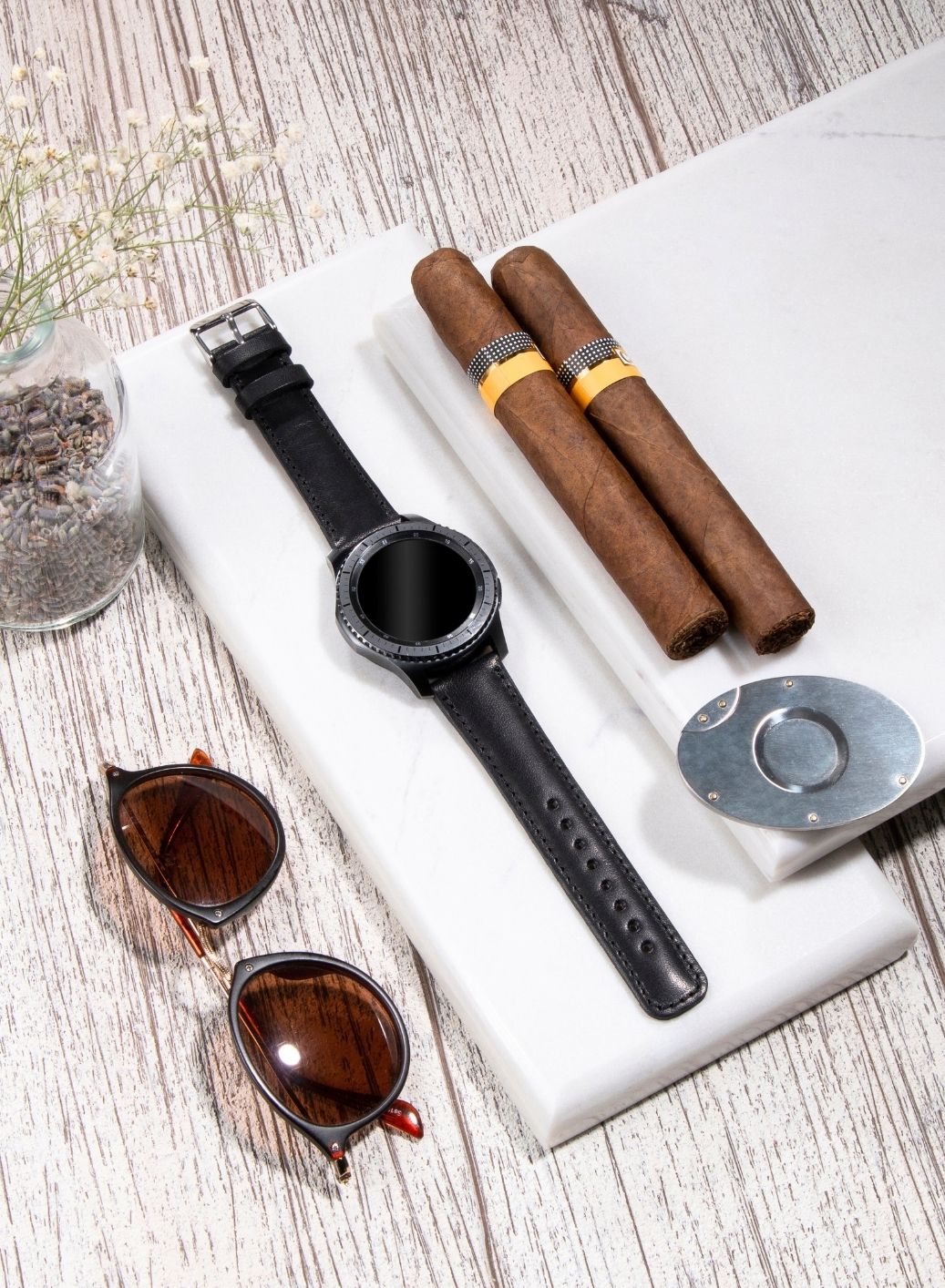 Garmin Watch Fullup Leather Strap - Black
