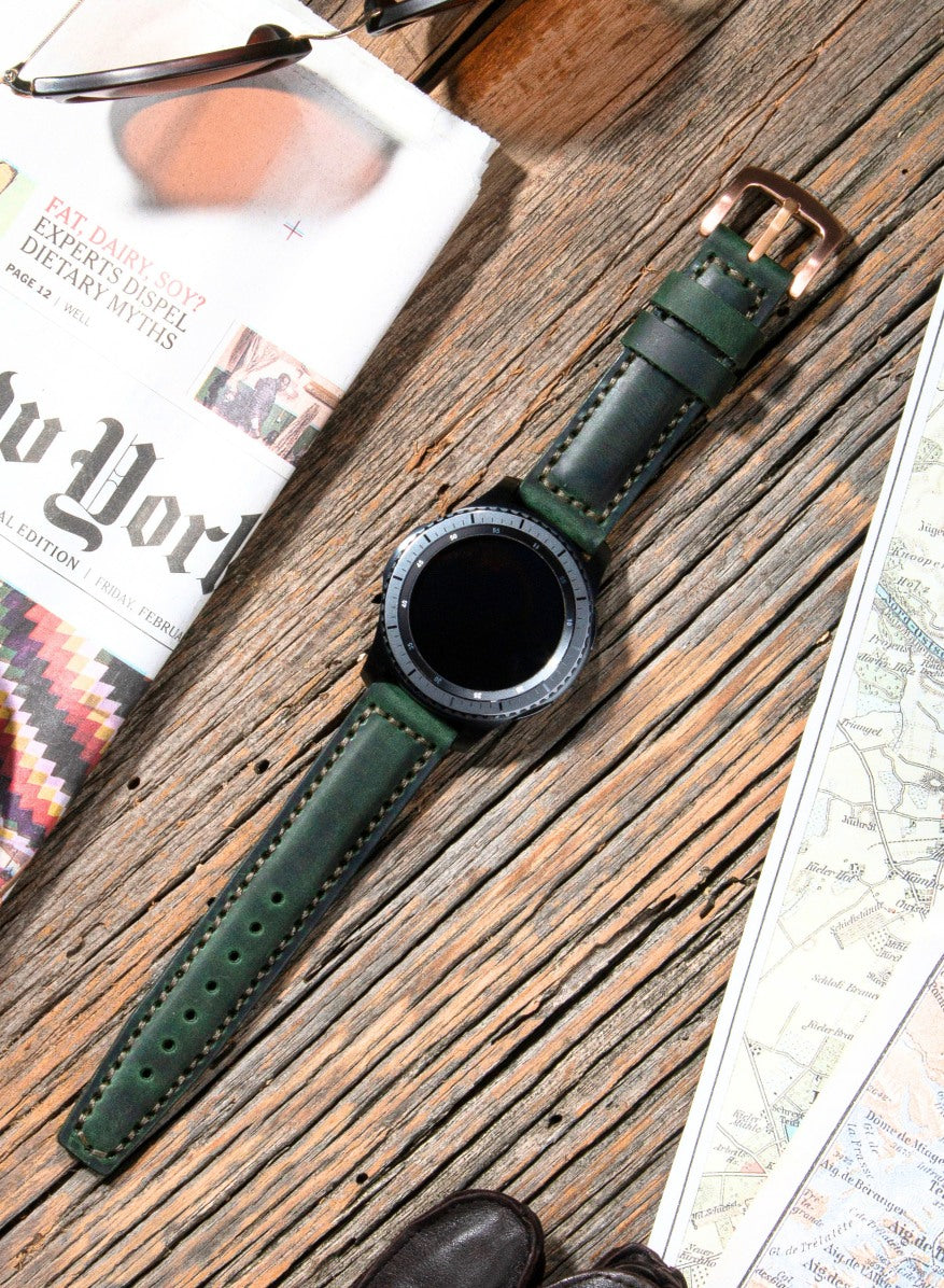 Classic Watch Samcrazy Leather Strap - Green