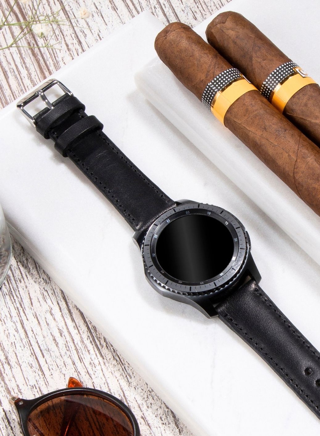 Garmin Watch Fullup Leather Strap - Black