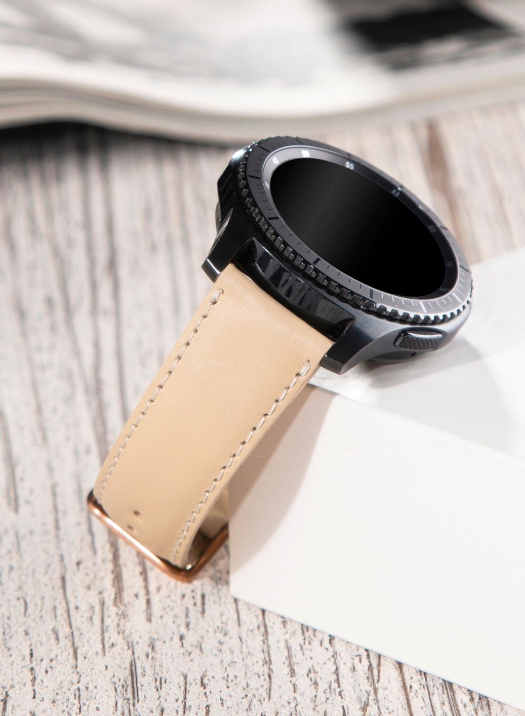 Garmin Watch Fullup Leather Strap - Beige