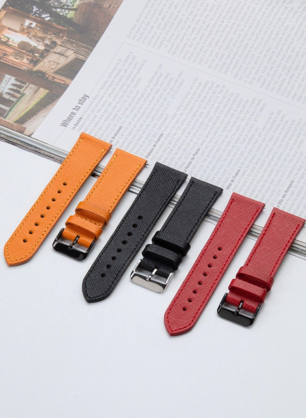 Samsung Watch Saffiano Leather Strap - Yellow