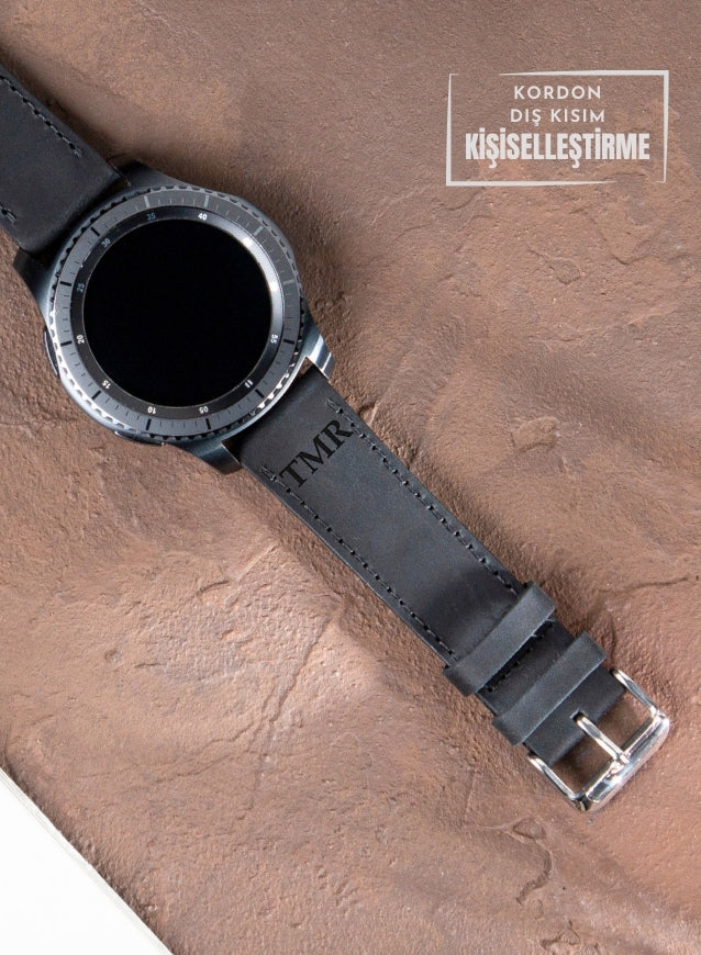 Garmin Watch Crazy Leather Strap - Black