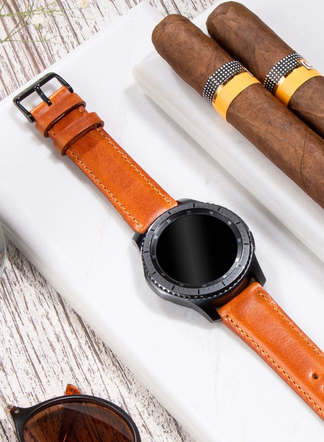 Garmin Watch Fullup Leather Strap - Tan