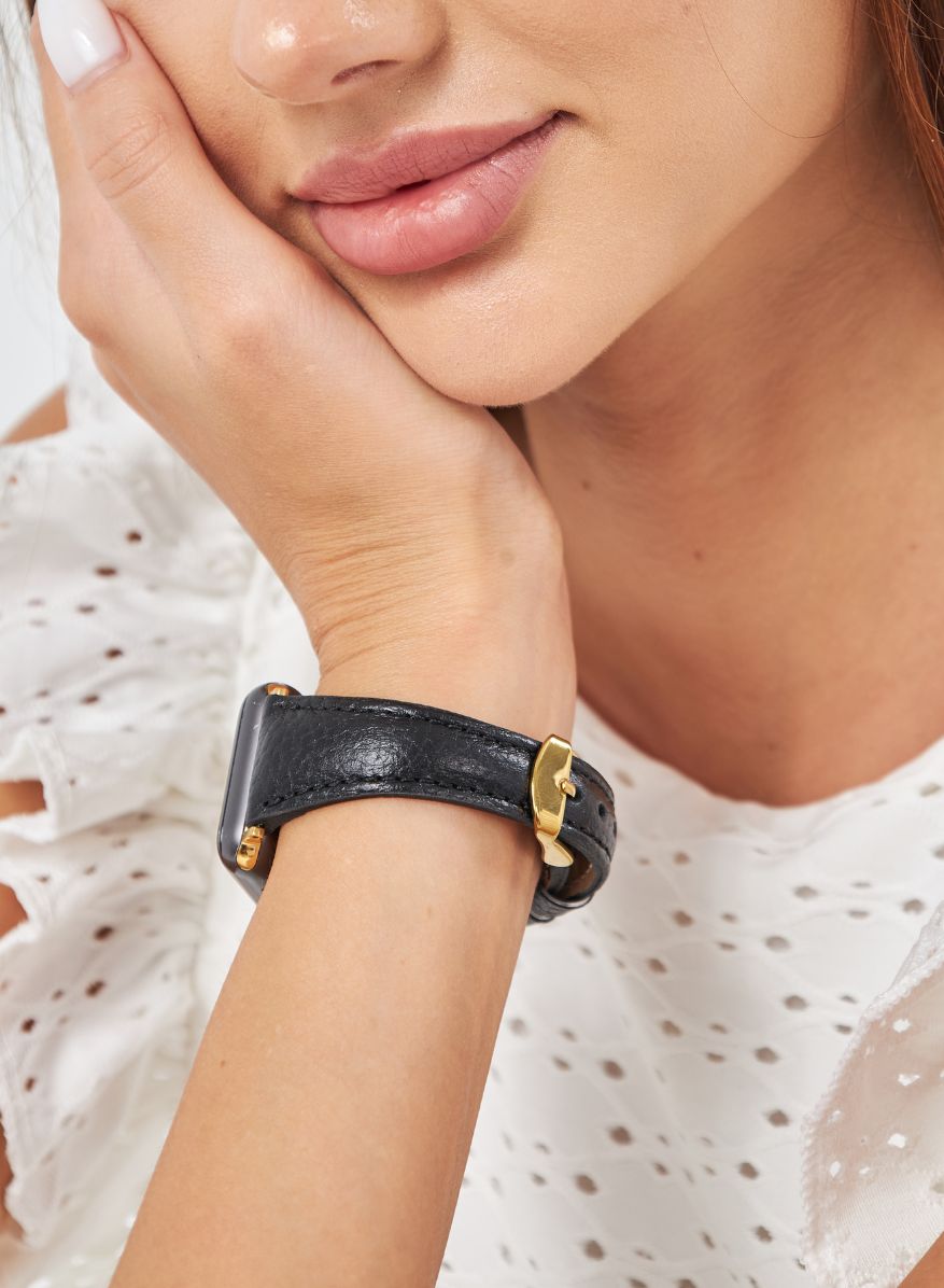 Apple Watch Pupi Leather Women Strap - Black