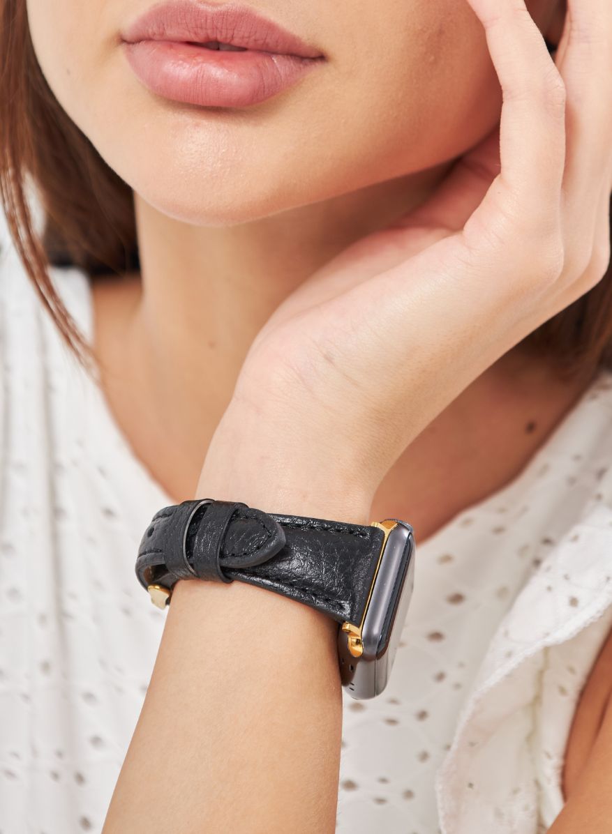 Apple Watch Pupi Leather Women Strap - Black