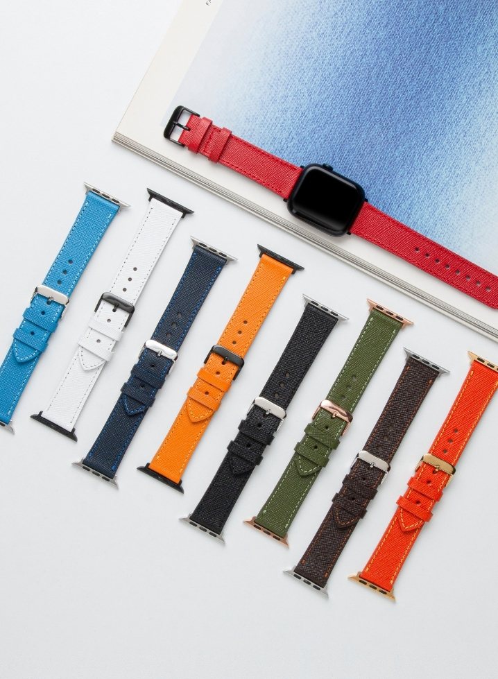 Apple Watch Saffiano Leather Strap - Red
