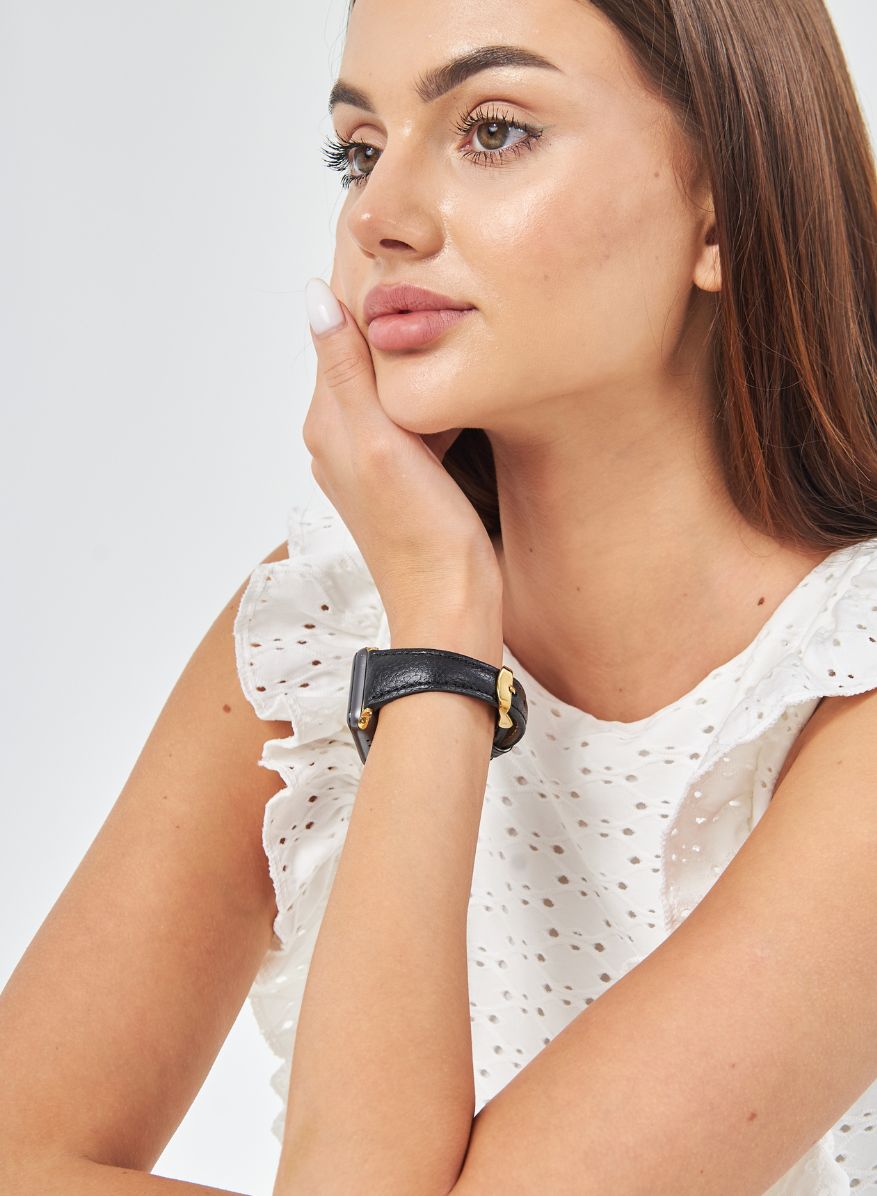 Apple Watch Pupi Leather Women Strap - Black