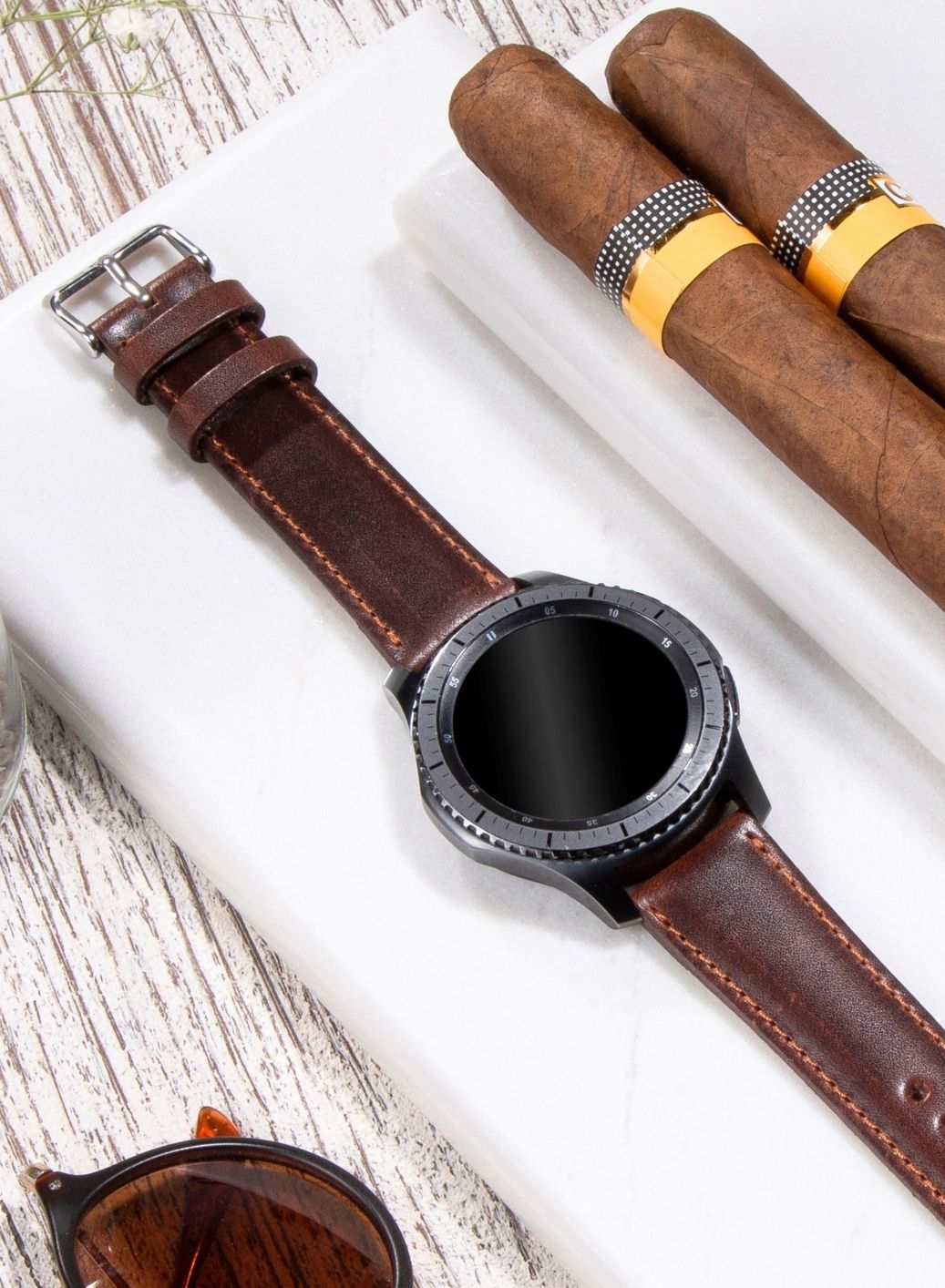 Garmin Watch Fullup Leather Strap - Brown