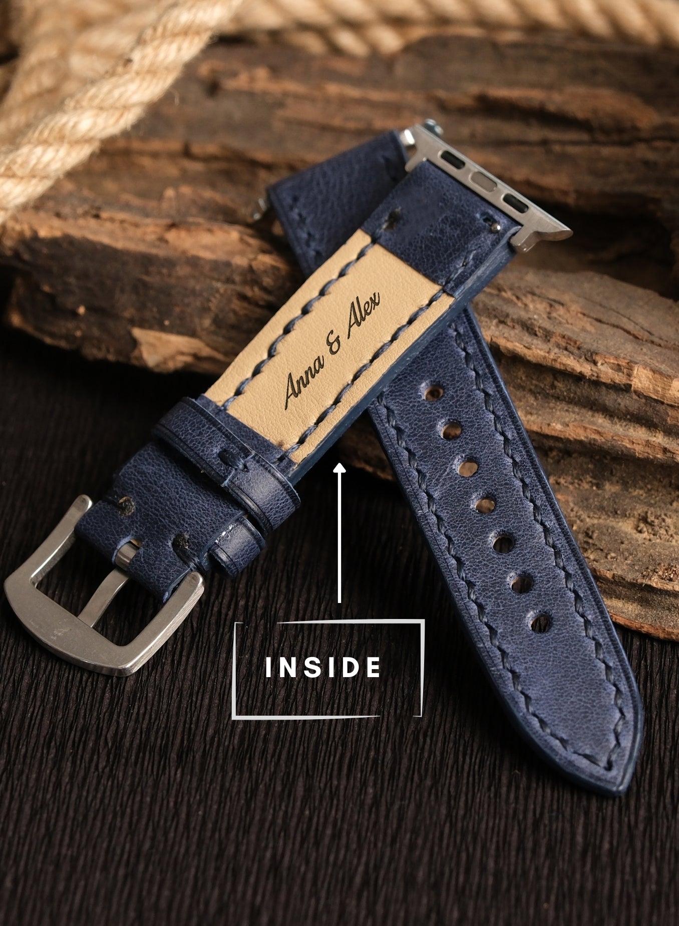 Apple Watch Tiana Leather Strap - Blue