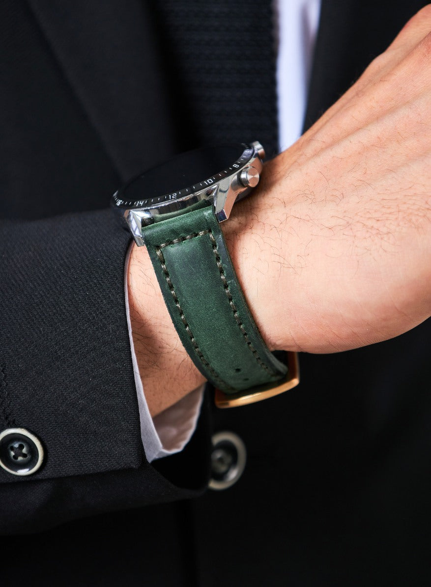Classic Watch Samcrazy Leather Strap - Green