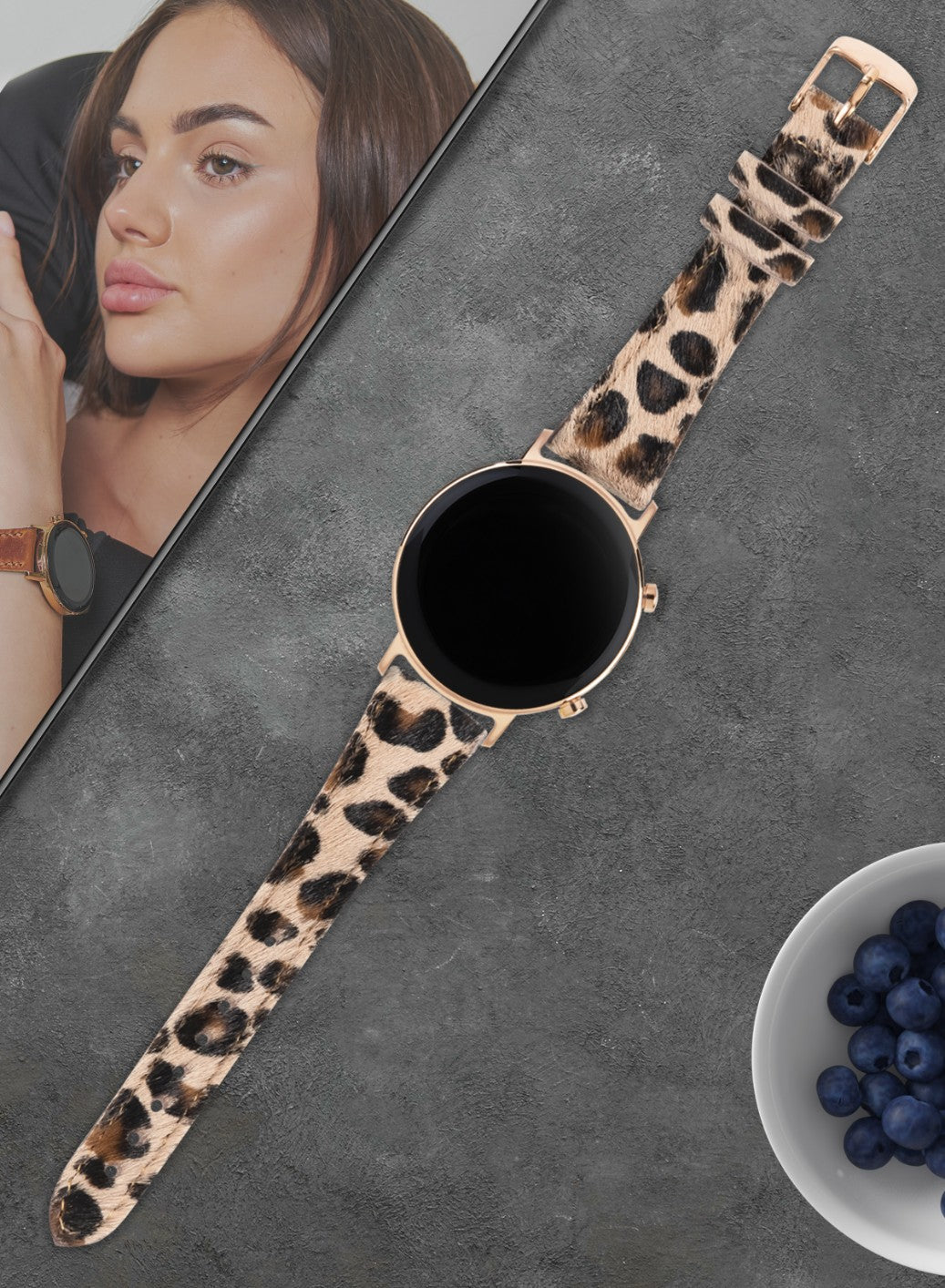 Vadiva Huawei Watch Women Leather Strap - Brown Leopar