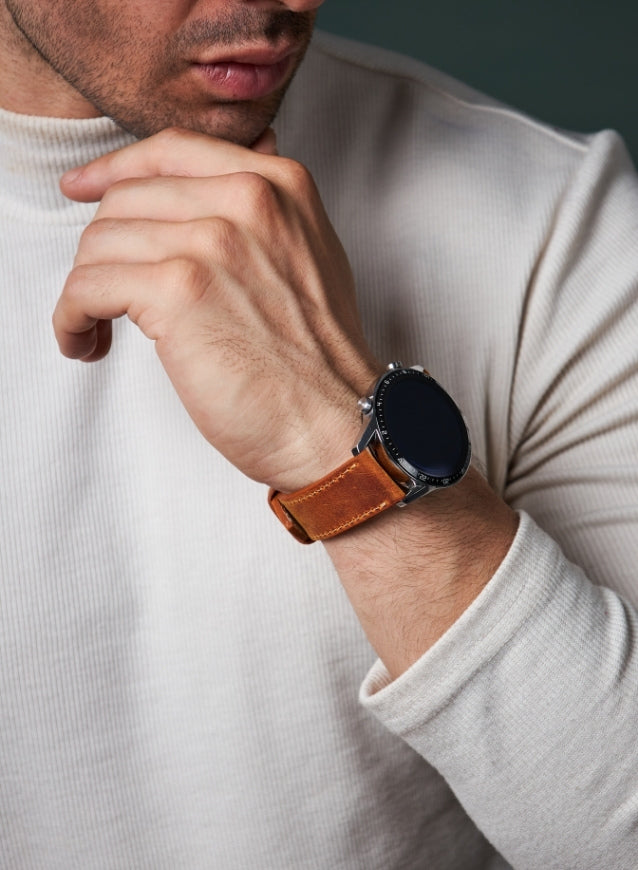 Garmin Watch Crazy Leather Strap - Camel