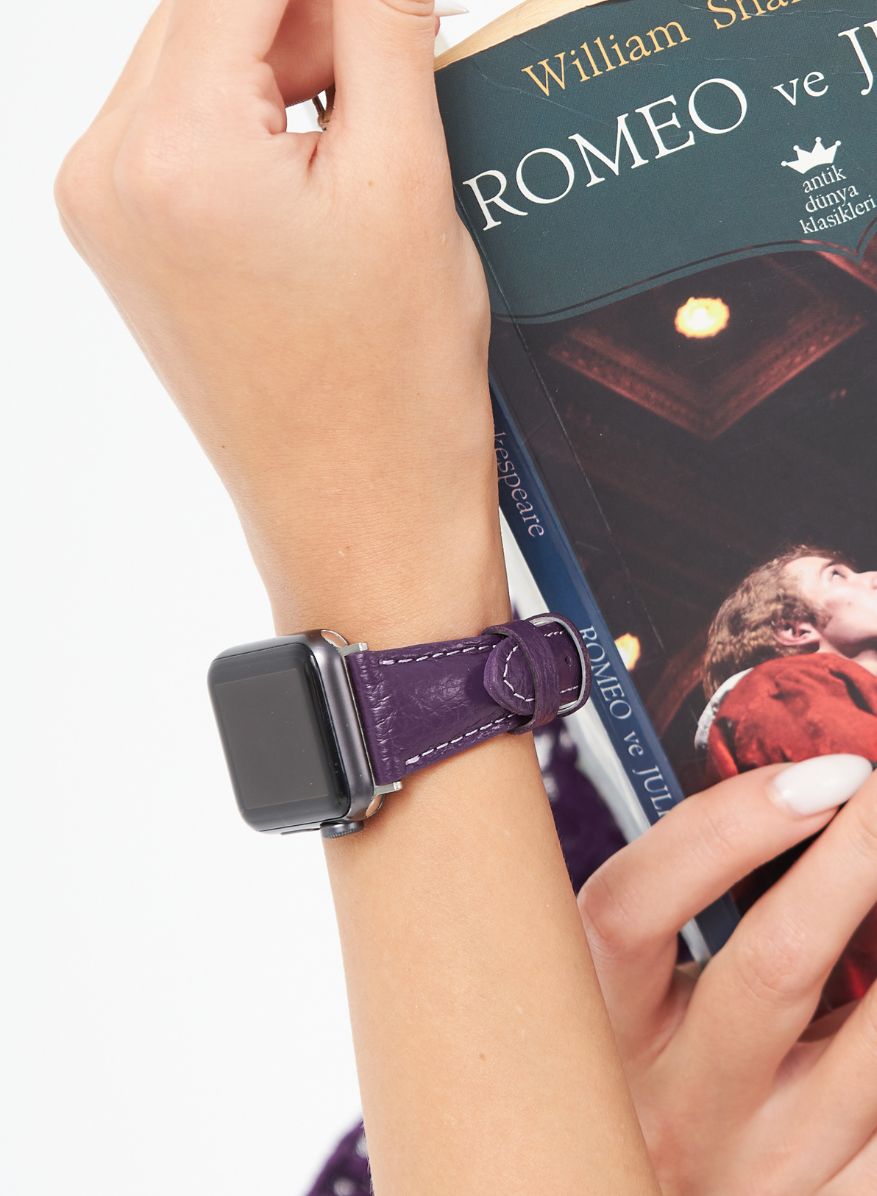 Apple Watch Pupi Leather Women Strap - Purple