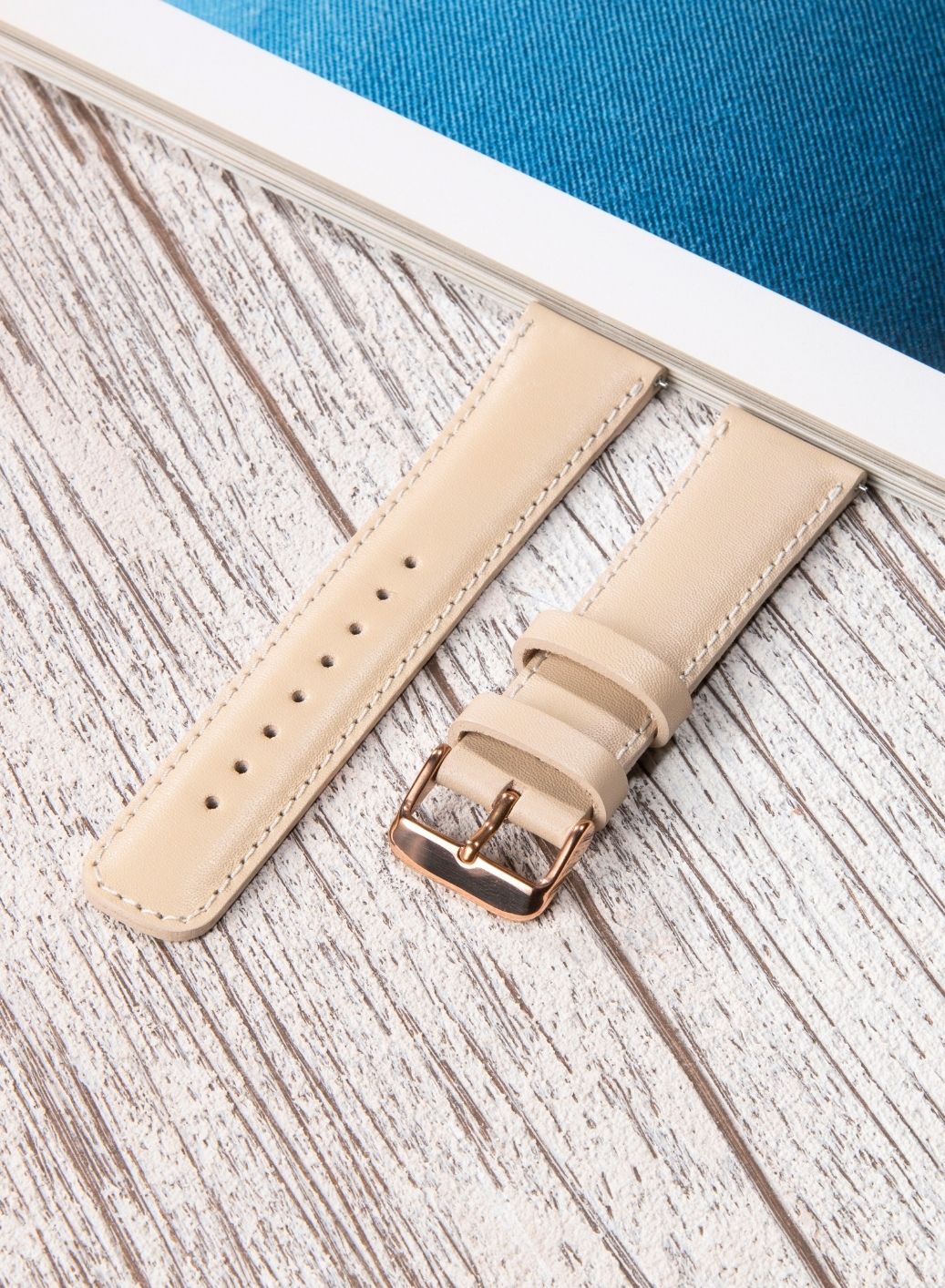 Garmin Watch Fullup Leather Strap - Beige