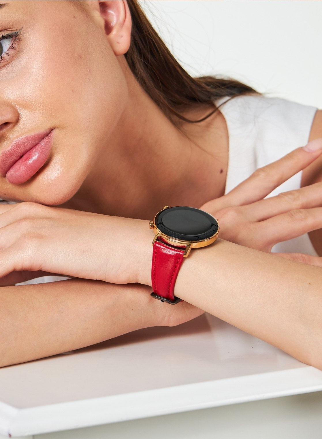 Kamhis Huawei Watch Women Leather Strap - Red