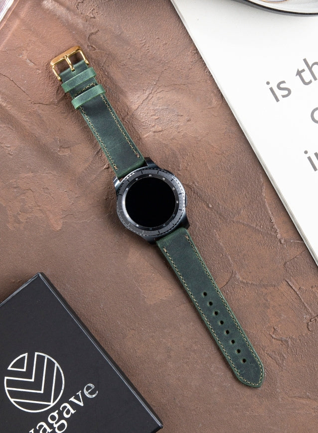 Garmin Watch Crazy Leather Strap - Green