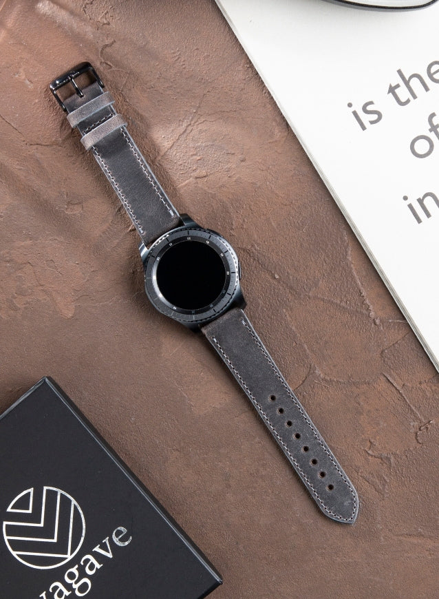 Garmin Watch Crazy Leather Strap - Gray
