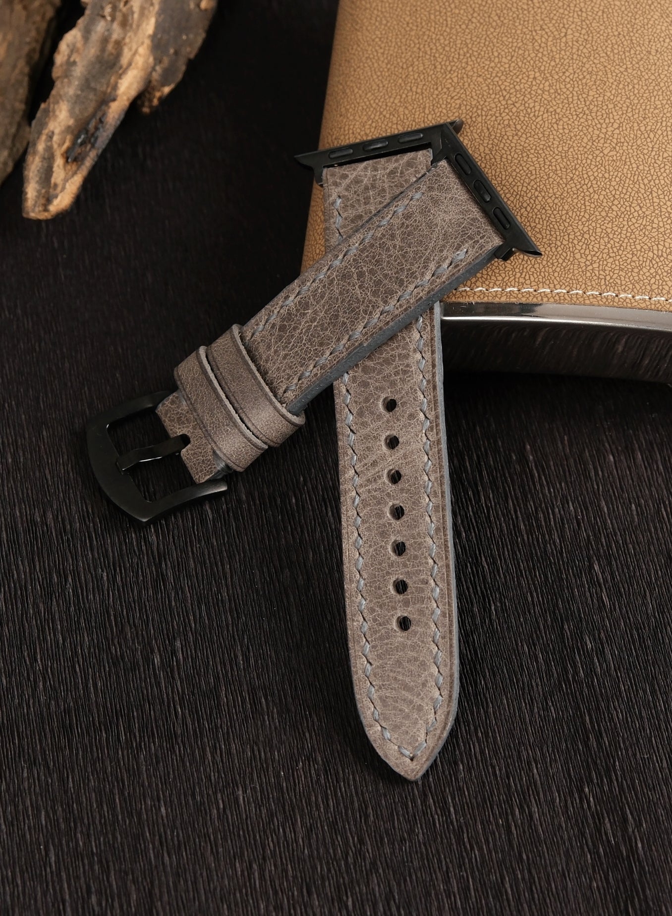 Apple Watch Tiana Leather Strap - Gray