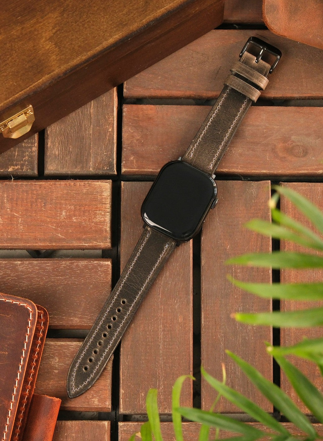 Apple Watch Buttero Leather Strap - Gray