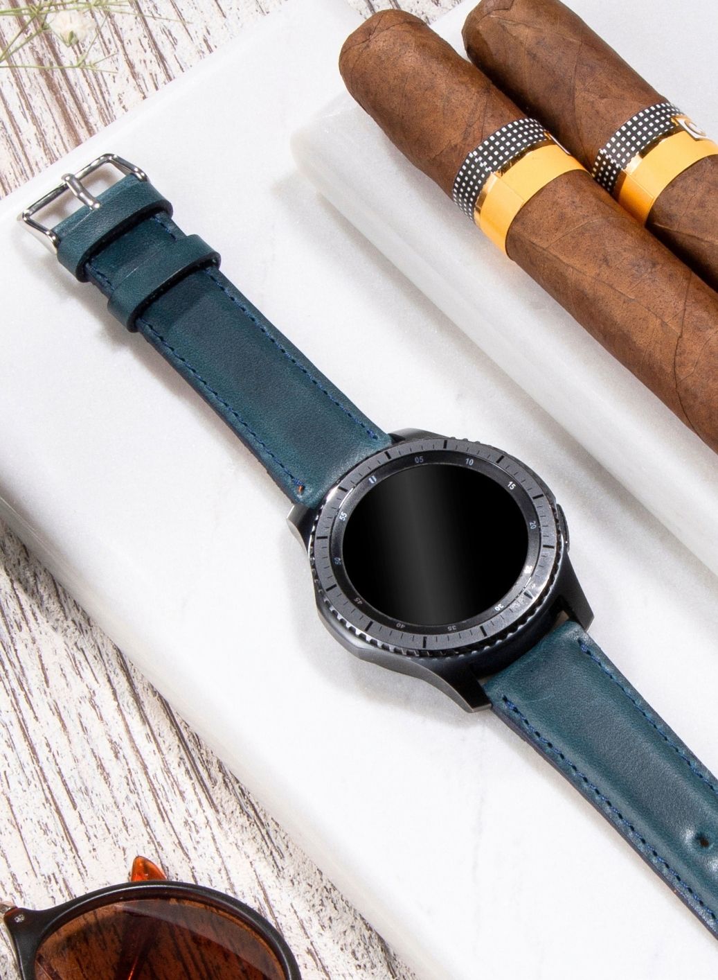 Garmin Watch Fullup Leather Strap - Blue
