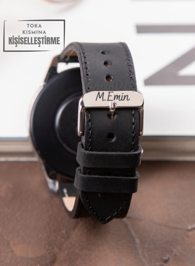 Garmin Watch Crazy Leather Strap - Black