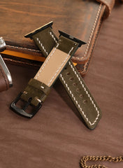 Pueblo Genuine Leather Apple Watch Strap - Green - VAGAVE