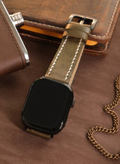 Pueblo Genuine Leather Apple Watch Strap - Green - VAGAVE