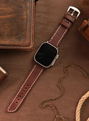 Pueblo Genuine Leather Apple Watch Strap - Brown - VAGAVE