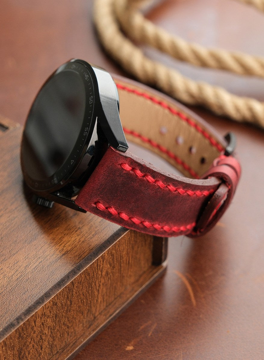 Samsung Watch Berdik Leather Strap - Red