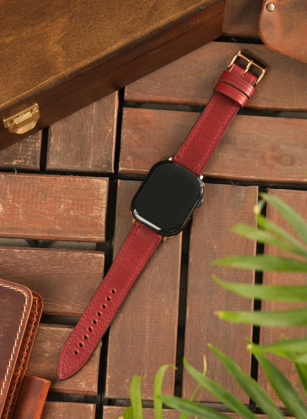 Apple Watch Buttero Leather Strap - Burgundy