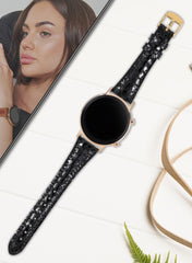 Crop Huawei Watch Women Leather Strap - Black