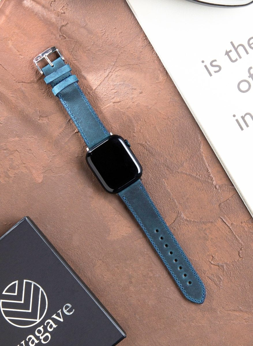 Apple Watch Crazy Leather Strap - Blue